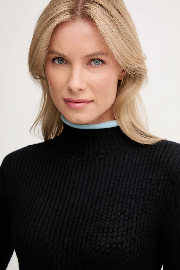 Sveter s prímesou vlny Calvin Klein Jeans čierna LV044D314G