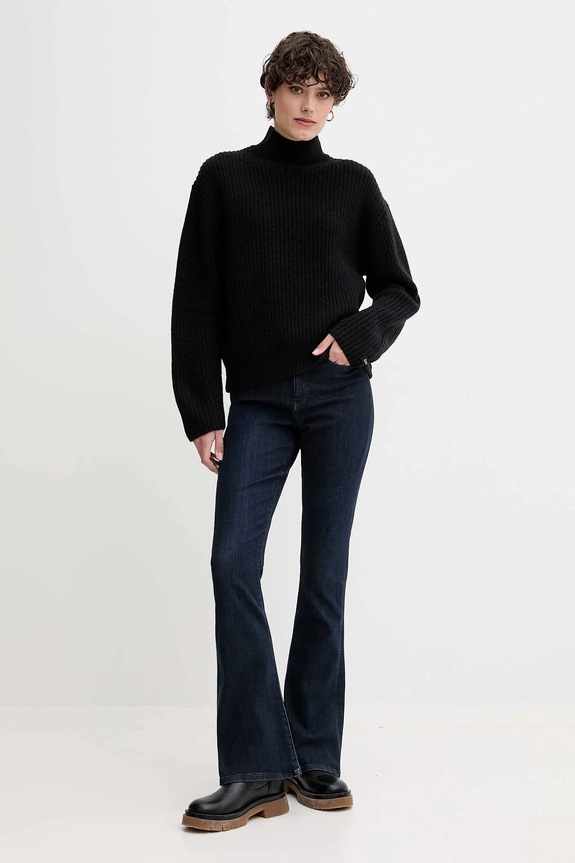 Sveter s prímesou vlny Calvin Klein Jeans LV044D329G čierna AW25