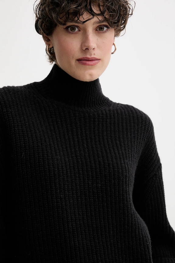 Sveter s prímesou vlny Calvin Klein Jeans čierna LV044D329G