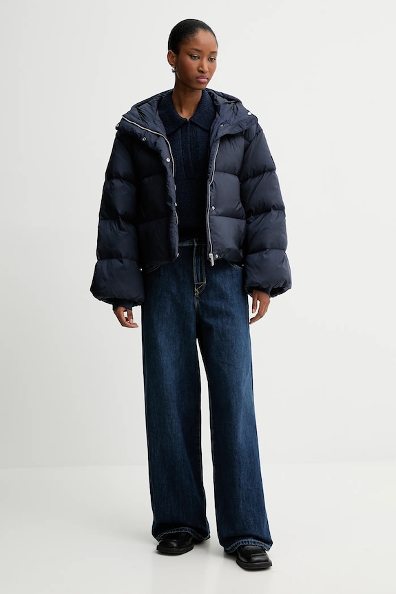 Calvin Klein Jeans sweter wełniany LV144D341G granatowy AW25