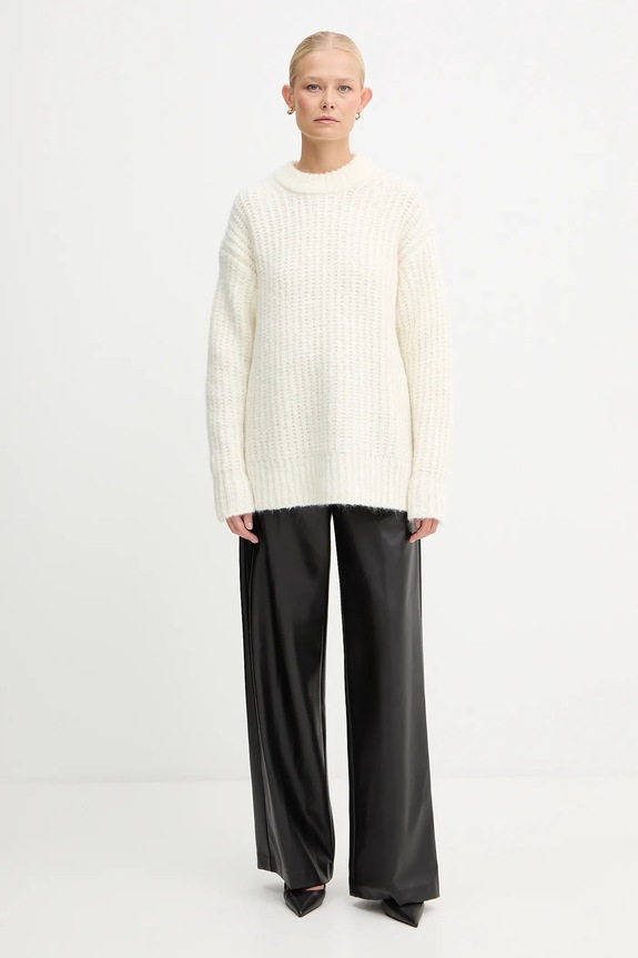 Pulover s dodatkom vune MICHAEL Michael Kors MF5619OJVC bež AW25