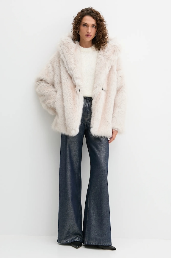 Sveter s prímesou moheru MICHAEL Michael Kors MF5619QJVC béžová AW25