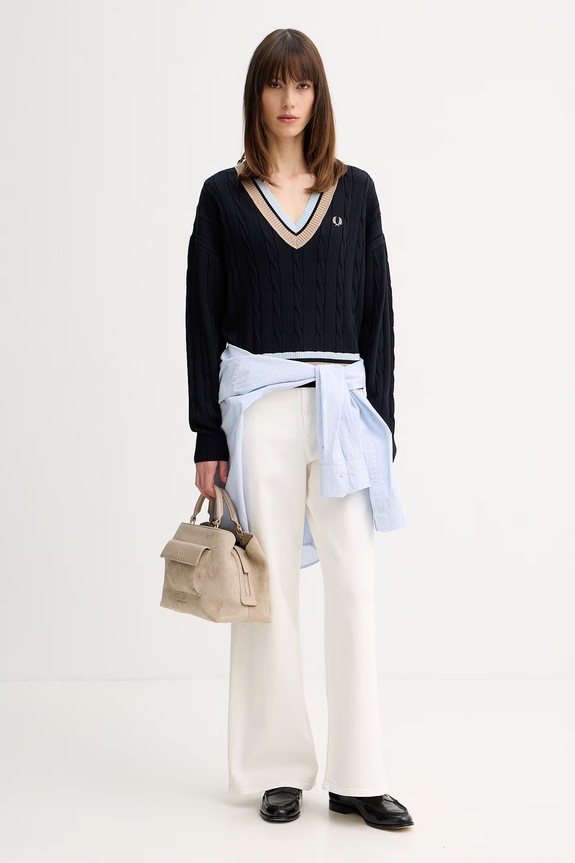 Fred Perry pulover K1102 bleumarin AW25