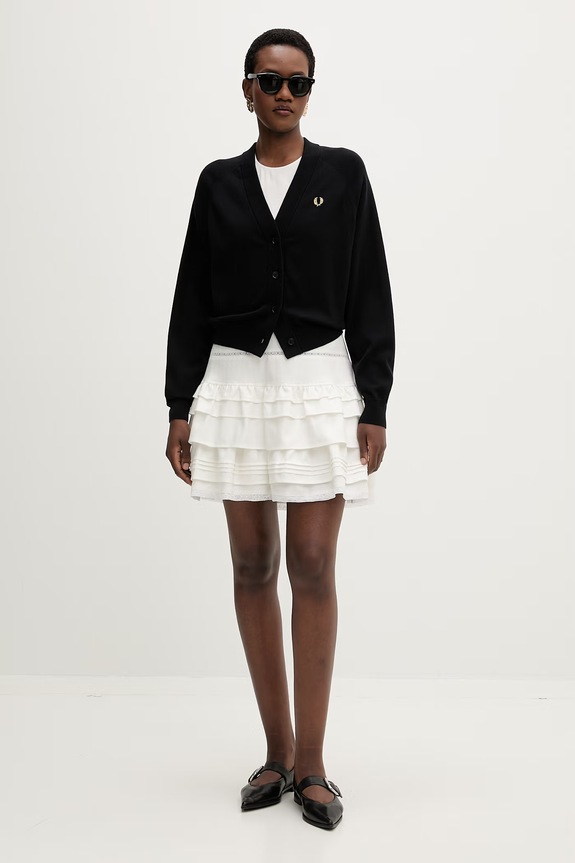 Fred Perry kardigan bawełniany K1120 czarny AW25