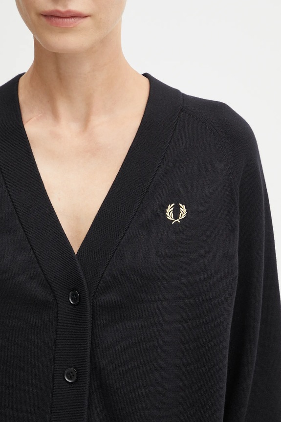 Bavlněný kardigan Fred Perry černá K1120