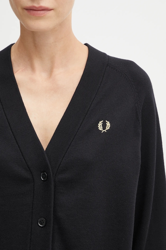 Bavlněný kardigan Fred Perry černá K1120
