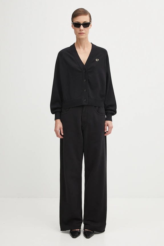 Bavlněný kardigan Fred Perry K1120 černá