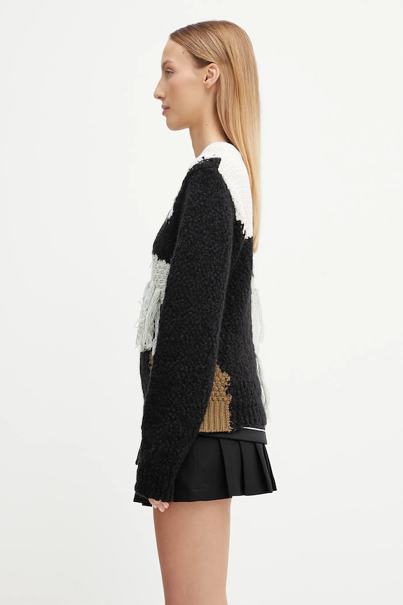 Andersson Bell sweter z wełną Sylvia Abstract Patchwork atb1365w czarny AW25