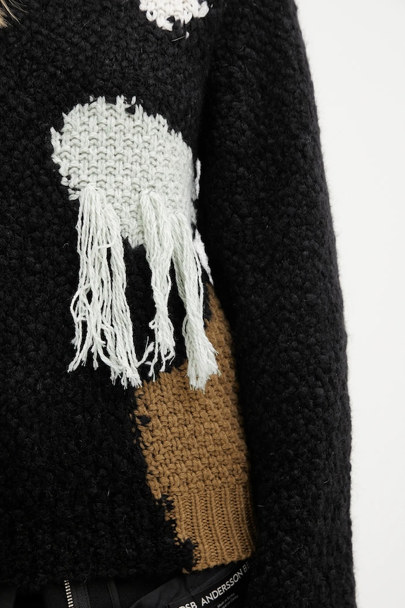 Andersson Bell sweter z wełną Sylvia Abstract Patchwork czarny atb1365w