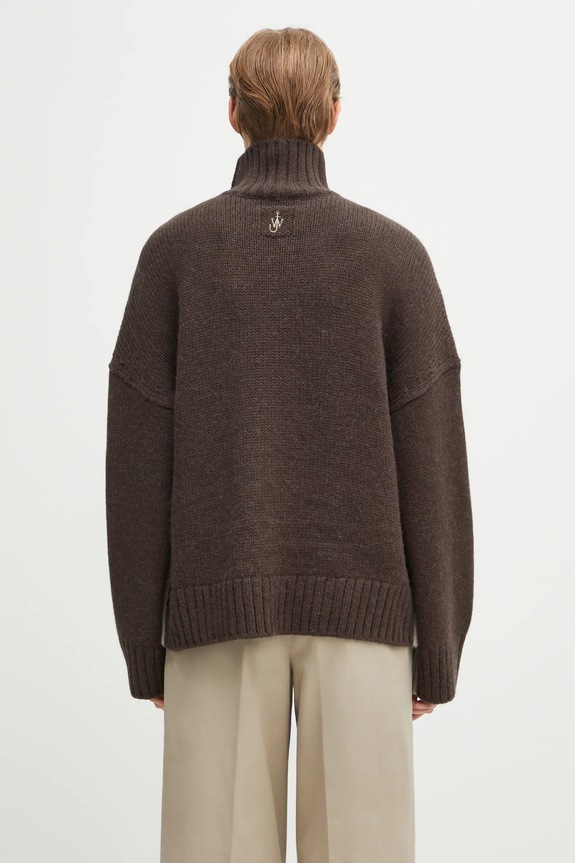 Odzież JW Anderson sweter z dodatkiem wełny Two Tone Patch Pocket KW1402.YN0367 beżowy