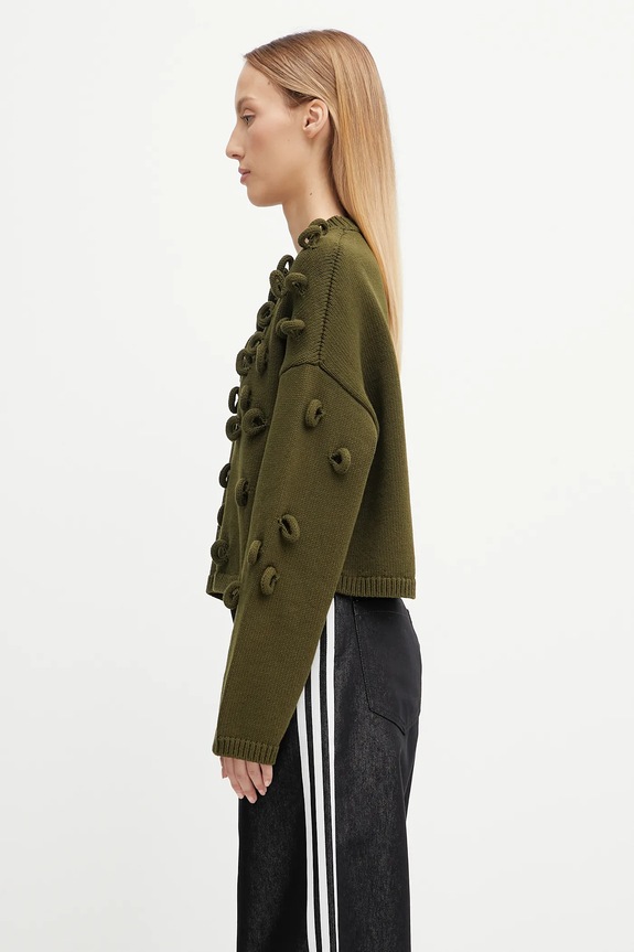JW Anderson jumper Cropped Loop Jumper KW1446.YN0417 green AW25