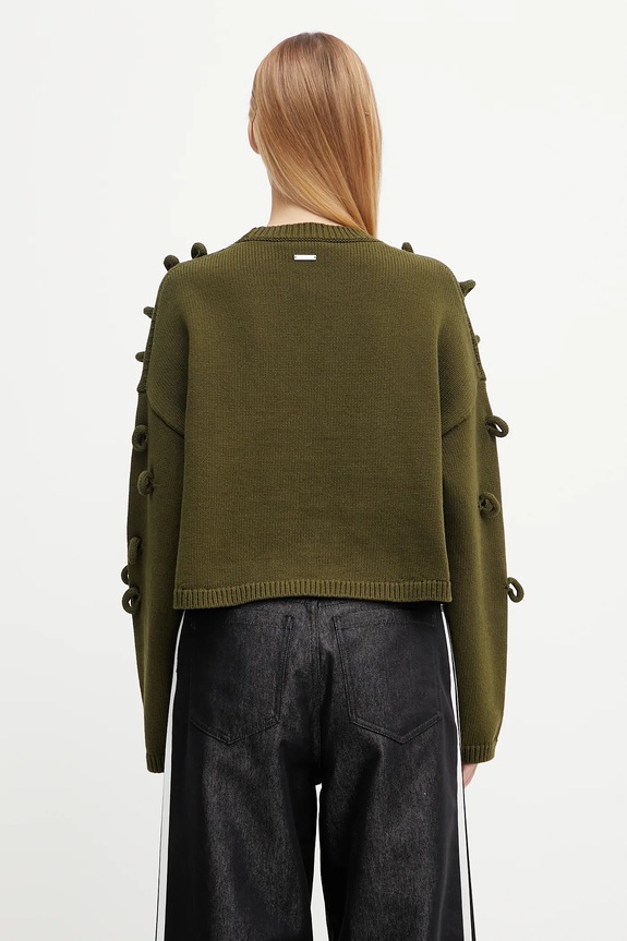 Clothing JW Anderson jumper Cropped Loop Jumper KW1446.YN0417 green