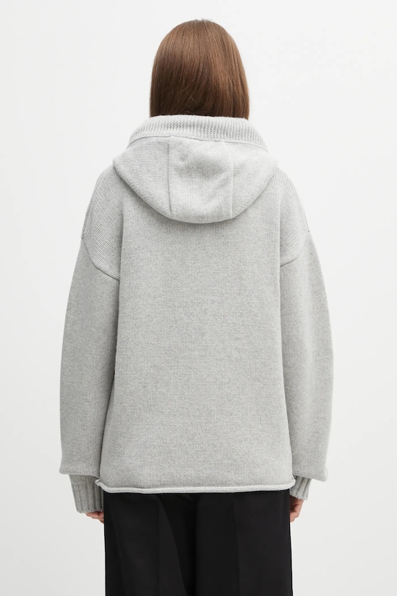 Îmbrăcăminte JW Anderson cardigan din lână Anchor Embroidery Zipped KW1499.YN0412 gri