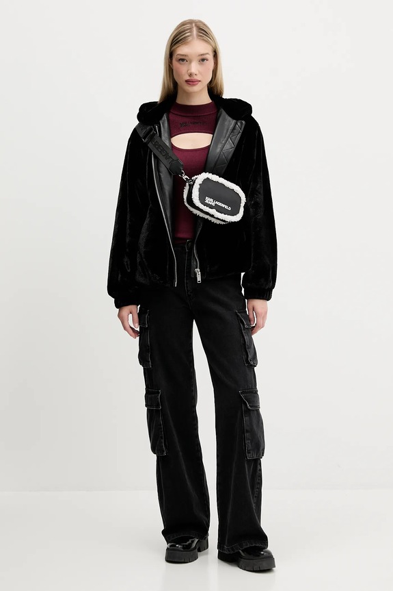 Sveter Karl Lagerfeld Jeans A4W18013 burgundské AW25