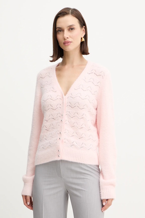 Πλεκτή ζακέτα Morgan άλλο ροζ MLILY