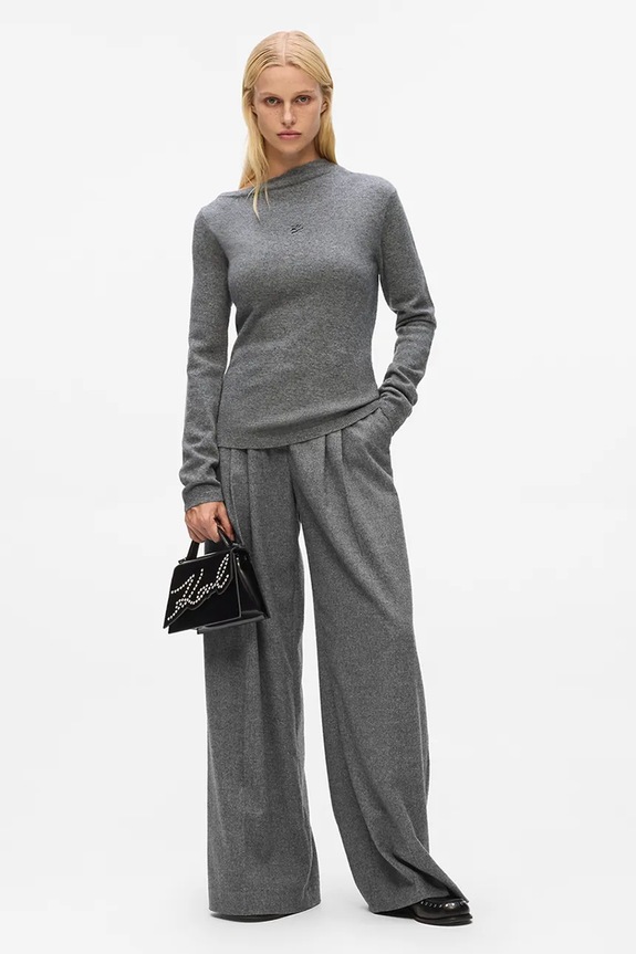 Karl Lagerfeld sweter kaszmirowy szary A4W18042