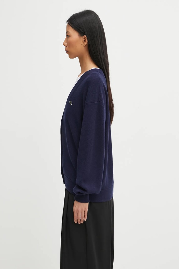 Ζακέτα με προσθήκη μαλλιού Lacoste AF4143 σκούρο μπλε AW25