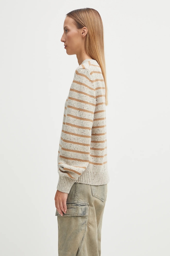 Barbour sweter z wełną Claydon Knitted Jumper LKN1665ST53 beżowy AW25