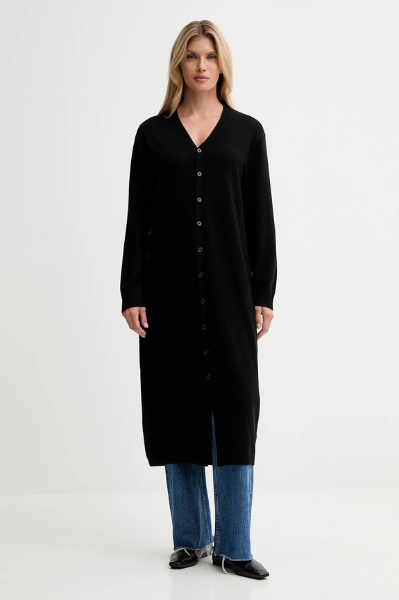 ISABELLE BLANCHE cardigan din amestec de lână uni negru IS25FW.M184.F008