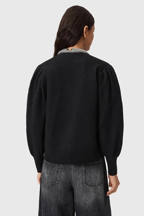 Одяг Вовняний кардиган AllSaints ODELL W033KD чорний