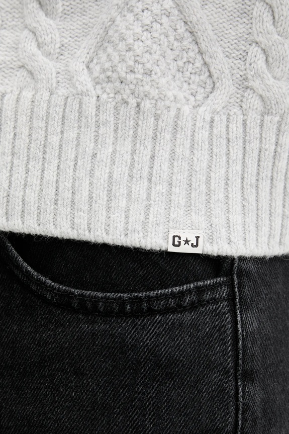 Pulover z dodatkom volne Guess Jeans W5BR09.Z0561 siva