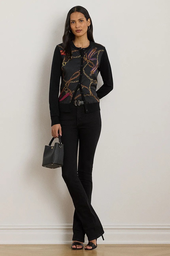 Ruházat Lauren Ralph Lauren kardigán pamutkeverékből 200979651 fekete