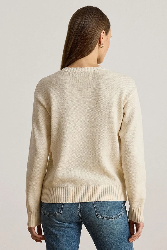 Бавовняний светр Lauren Ralph Lauren 200979653 бежевий AW25