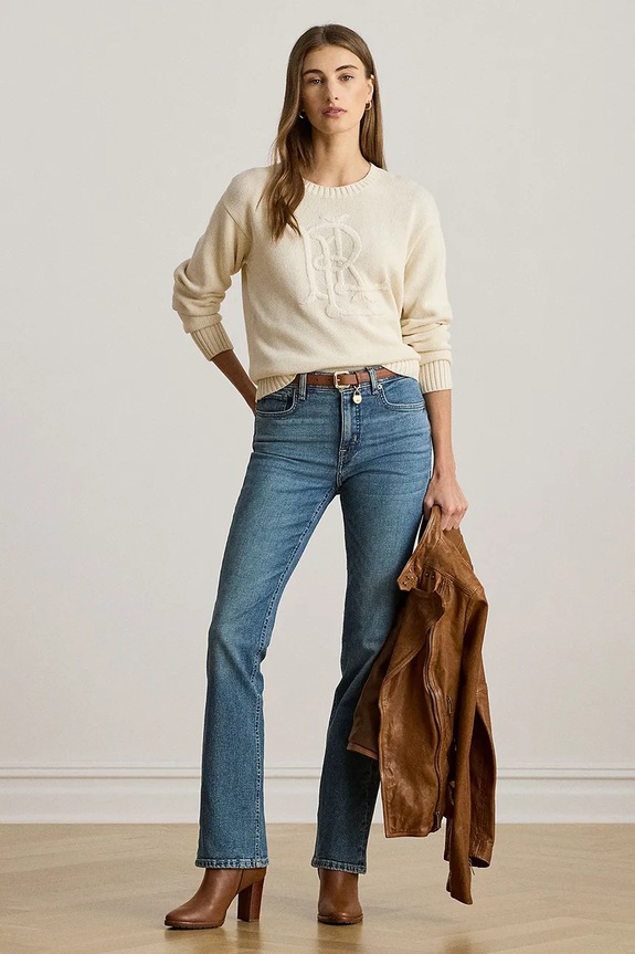 Одяг Бавовняний светр Lauren Ralph Lauren 200979653 бежевий