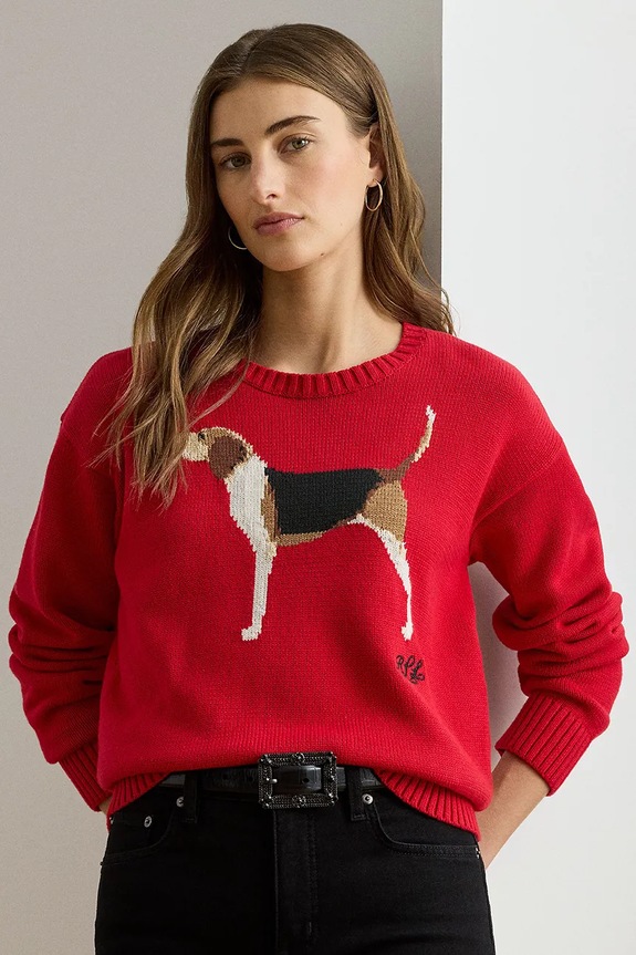 Βαμβακερό πουλόβερ Lauren Ralph Lauren βαμβάκι κόκκινο 200979657
