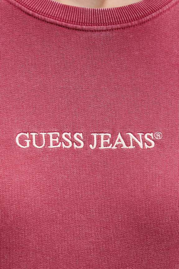 Βαμβακερή μπλούζα Guess Jeans W5BQ17.KCPR1 ροζ
