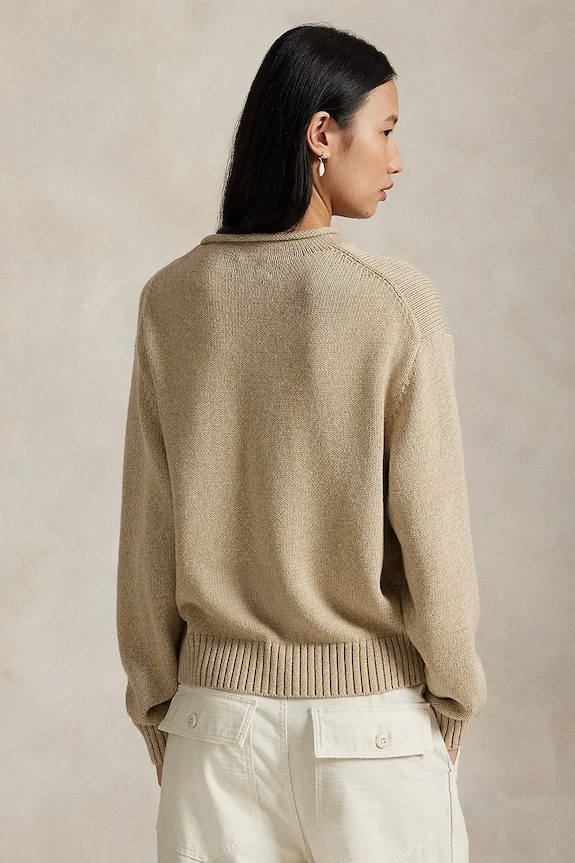 Polo Ralph Lauren pulover din amestec de lână 211978315 bej AW25