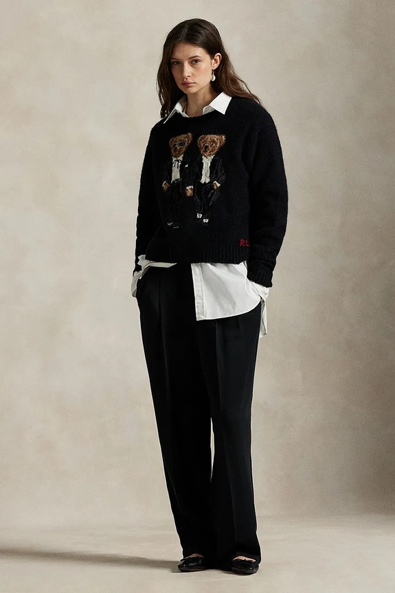 Odzież Polo Ralph Lauren sweter z dodatkiem wełny 211978619 czarny