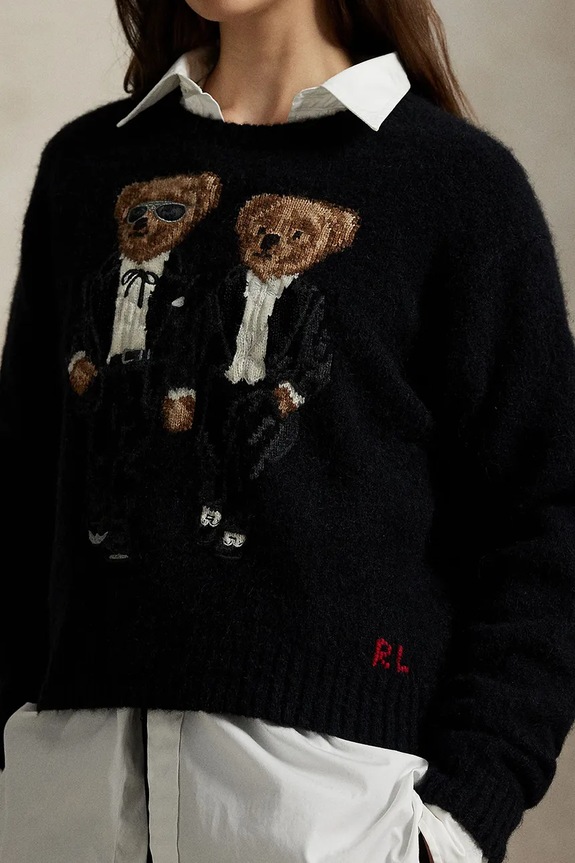 Polo Ralph Lauren sweter z dodatkiem wełny czarny 211978619