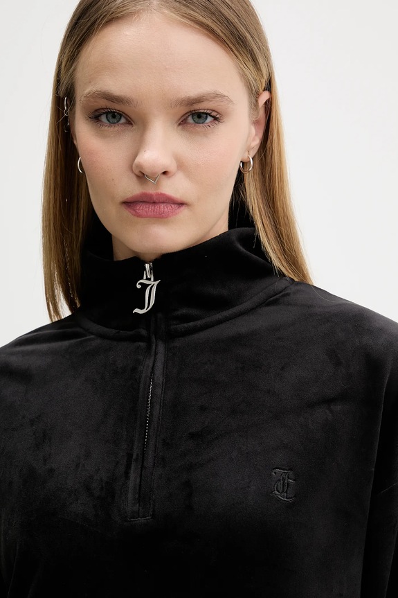 Juicy Couture velúr pulóver fekete JCBAS224810