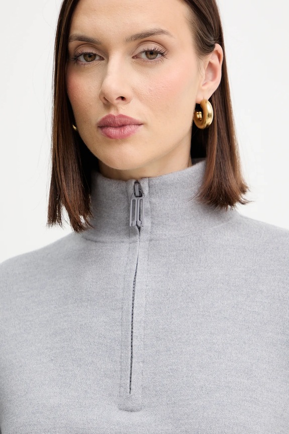 Πουλόβερ με προσθήκη μαλλιού Victoria Beckham γκρί 1425KJU006610B