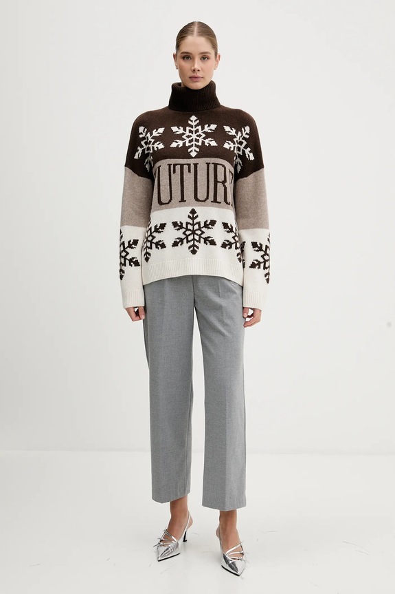 Pulover od kašmira FROM FUTURE WPL03334 smeđa AW25