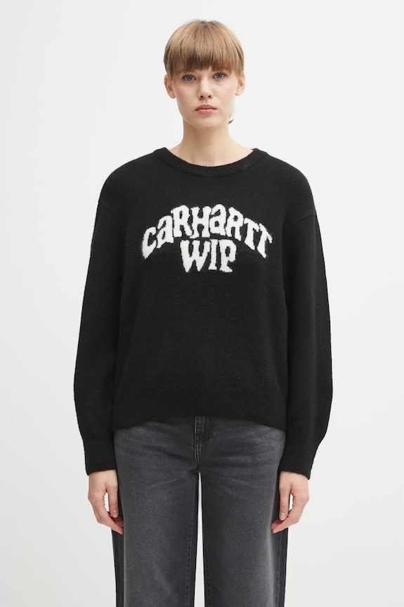 Πουλόβερ με προσθήκη μαλλιού Carhartt WIP W' Guide Club Sweater στρογγυλό μαύρο I035386.K02XX