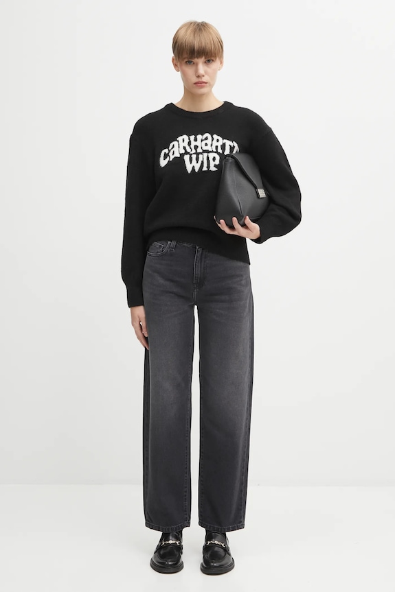 Πουλόβερ με προσθήκη μαλλιού Carhartt WIP W' Guide Club Sweater I035386.K02XX μαύρο