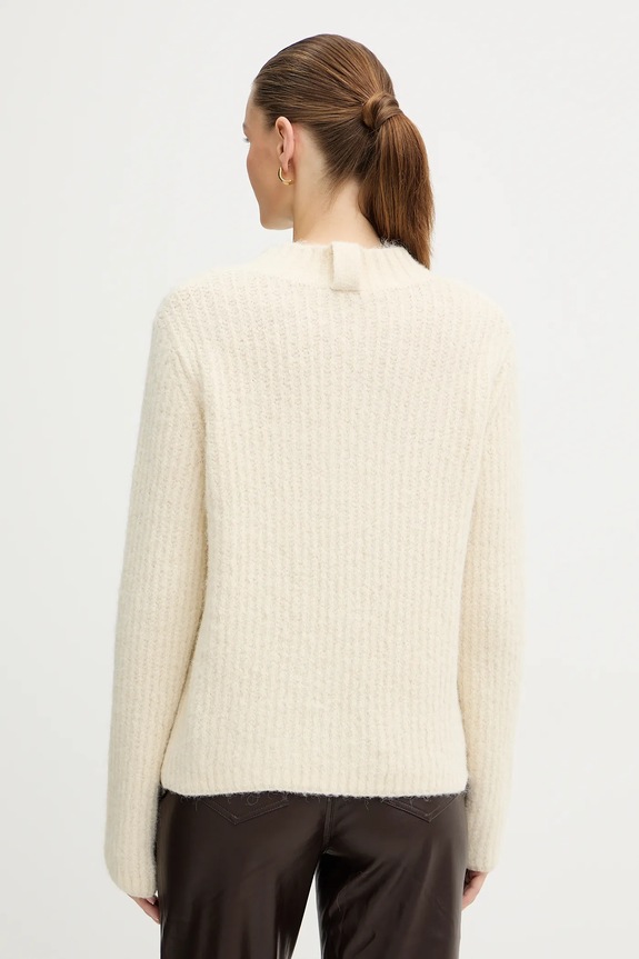 Ρούχα Morgan πουλόβερ και κασκόλ με προσθήκη μαλλιού MACHA μπεζ