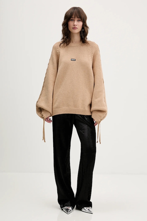 Rotate sweter z dodatkiem wełny 1147411753 beżowy AW25