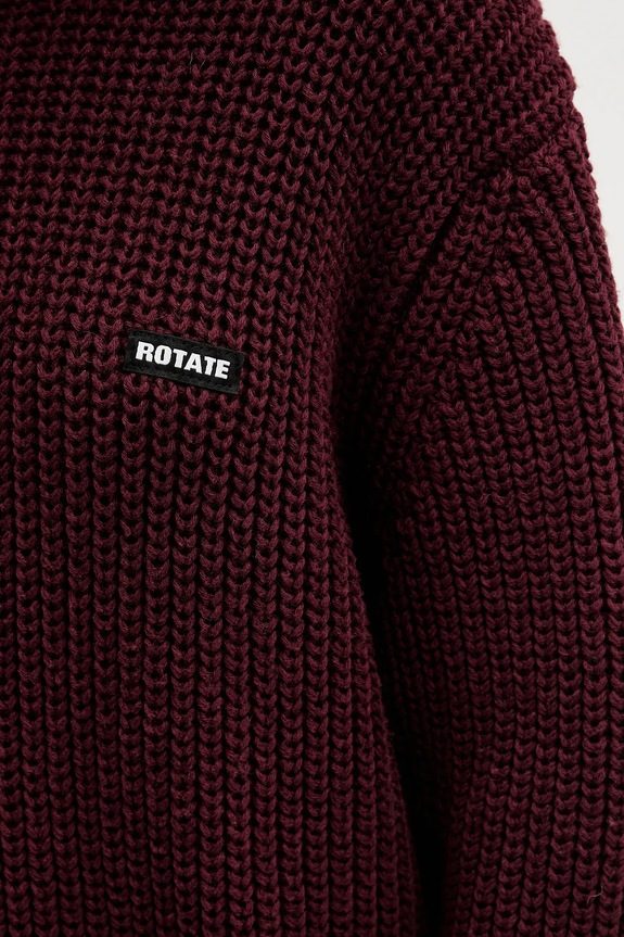 Rotate sweter z dodatkiem wełny 1147342734 bordowy