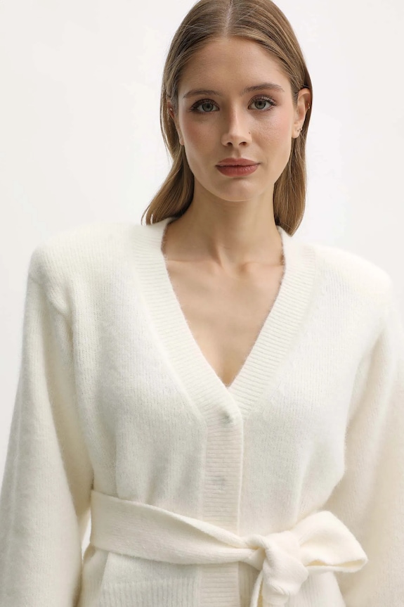 Rotate cardigan con lana beige 114736857