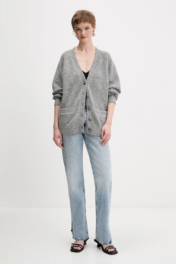 Πλεκτή ζακέτα Abercrombie & Fitch KI150.5442.112 γκρί AW25