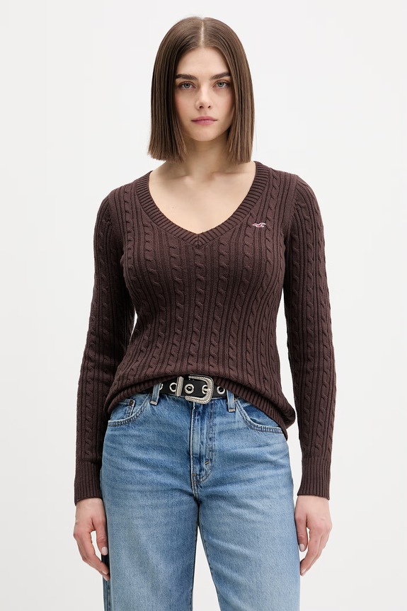 Pulover Hollister Co. tanka smeđa KI350.5136.440
