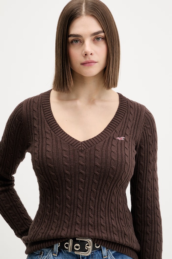 Pulover Hollister Co. smeđa KI350.5136.440