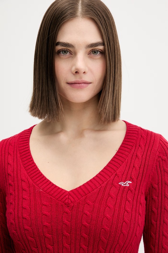 Πουλόβερ Hollister Co. κόκκινο KI350.5136.500