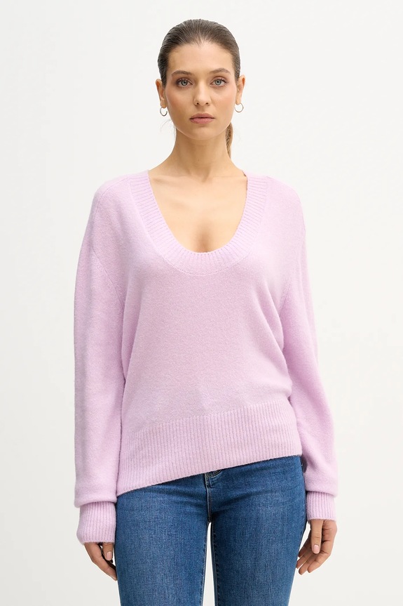 Пуловер United Colors of Benetton овално виолетов 11CZD10FD