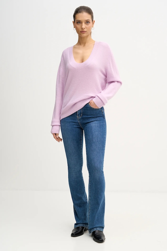 Пуловер United Colors of Benetton 11CZD10FD виолетов AW25
