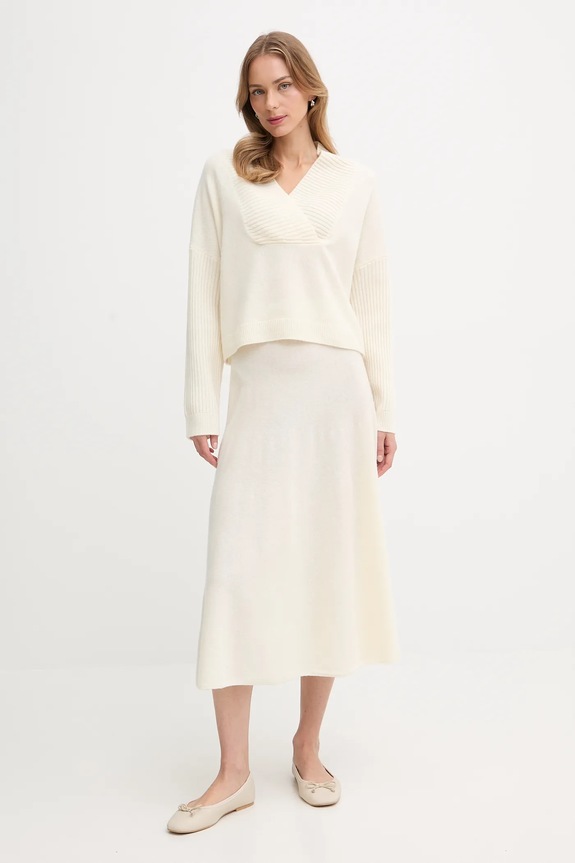 Πουλόβερ με προσθήκη μαλλιού United Colors of Benetton 1444D403H μπεζ AW25