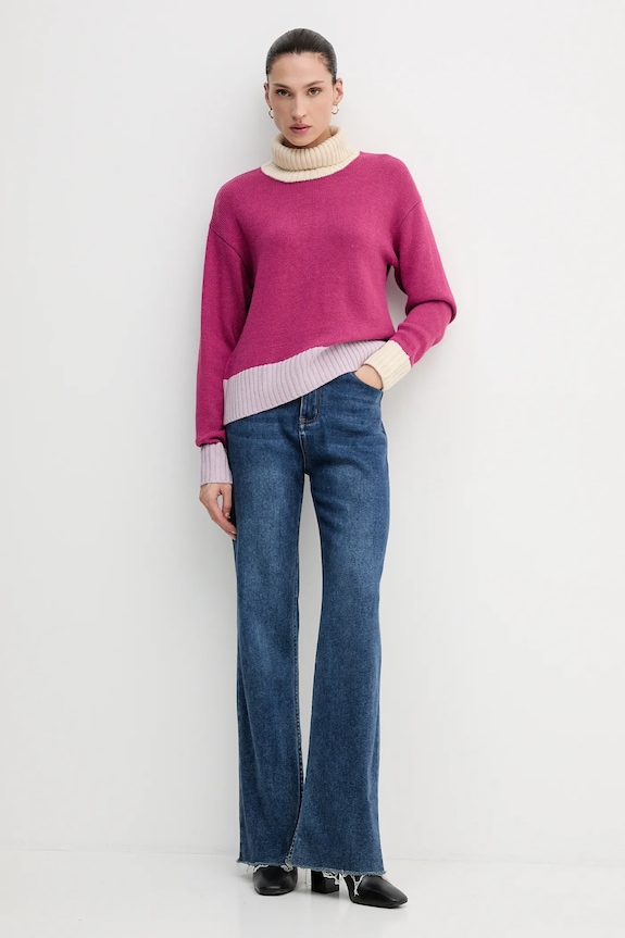 Sveter s prímesou vlny United Colors of Benetton 16YCE204I ružová AW25